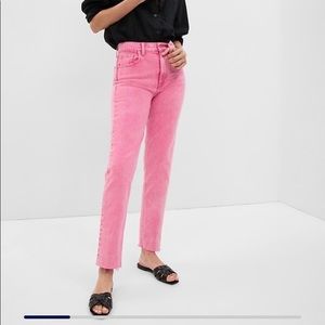 Gap High rise cheeky straight jeans hot pink